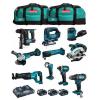 MAKITA Kit MK1001 (DDF482+ DHR171+ DGA504+ DTD152+ DJV182+ DSS610+ DJR186+ DBO180+ DTM51+ DML802+ 3x5,0Ah + DC18RD + 2xLXT600)