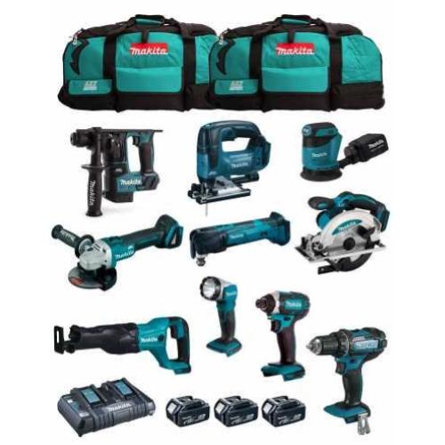 MAKITA Kit MK401 (Trapano Avvitatore DDF482 + Tassellatore DHR171 +  Mini-Smerigliatrice DGA504 + Avvitatore ad Impulsi DTD152 + 2 Batterie 5,0  Ah + Caricabatterie + LXT600) : : Fai da te