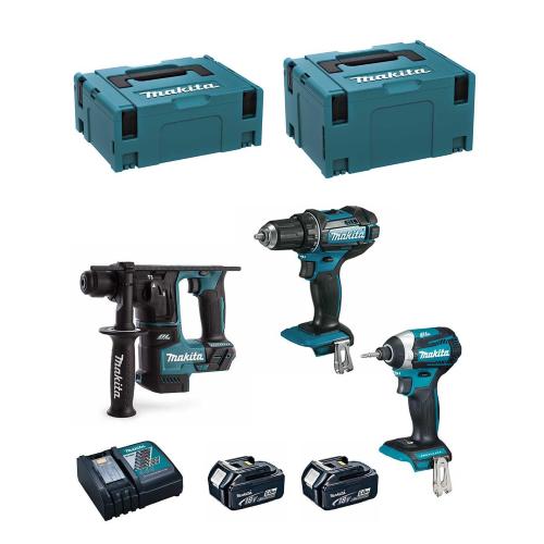 MAKITA Kit 18V MSL3P2 (DHR171 + DDF482 + DTD154 + 2 x 5,0 Ah + DC18RC +  MAKPAC 2 + MAKPAC 3) 7150294 Makita