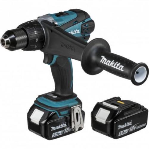 Trapano avvitatore a percussione MAKITA 2 batterie 18V 5,0 Ah,  caricabatterie, valigetta - Ø13mm - DHP458RTJ